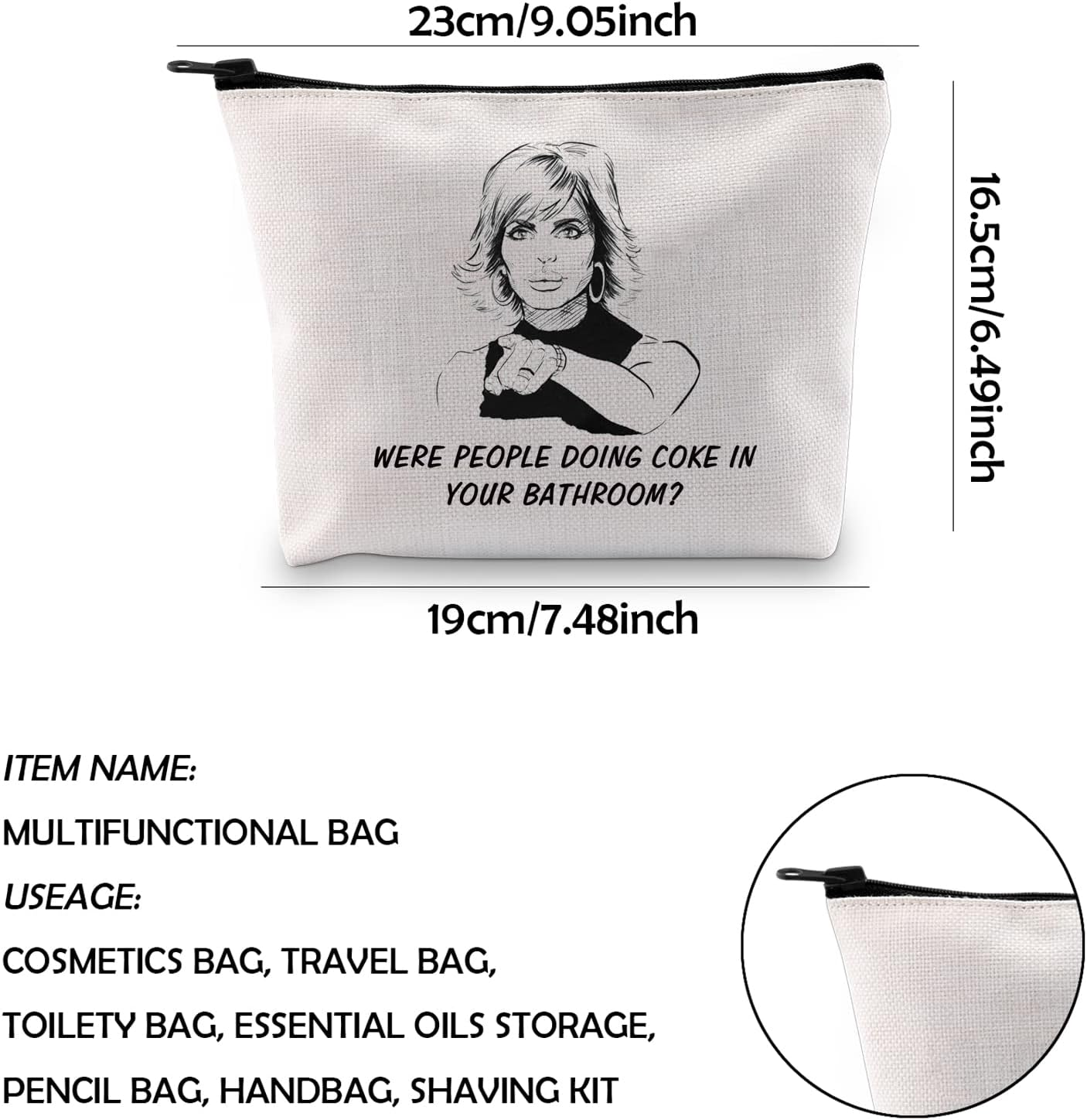 WCGXKO TV Show Gift Were People Doing Coke in Your Bathroom Zipper Pouch Makeup Bag, WERE PEOPLE, Zipper