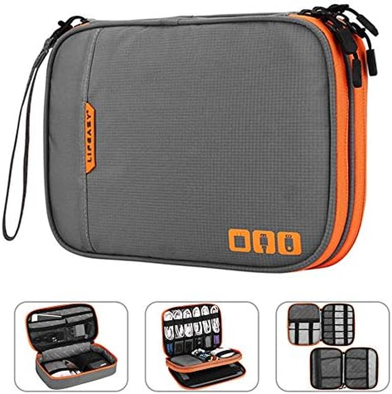 Acoki Portable Electronic Accessories Travel Case, Cable Organizer Bag Gadget Carry Bag Grey (M) image number 2