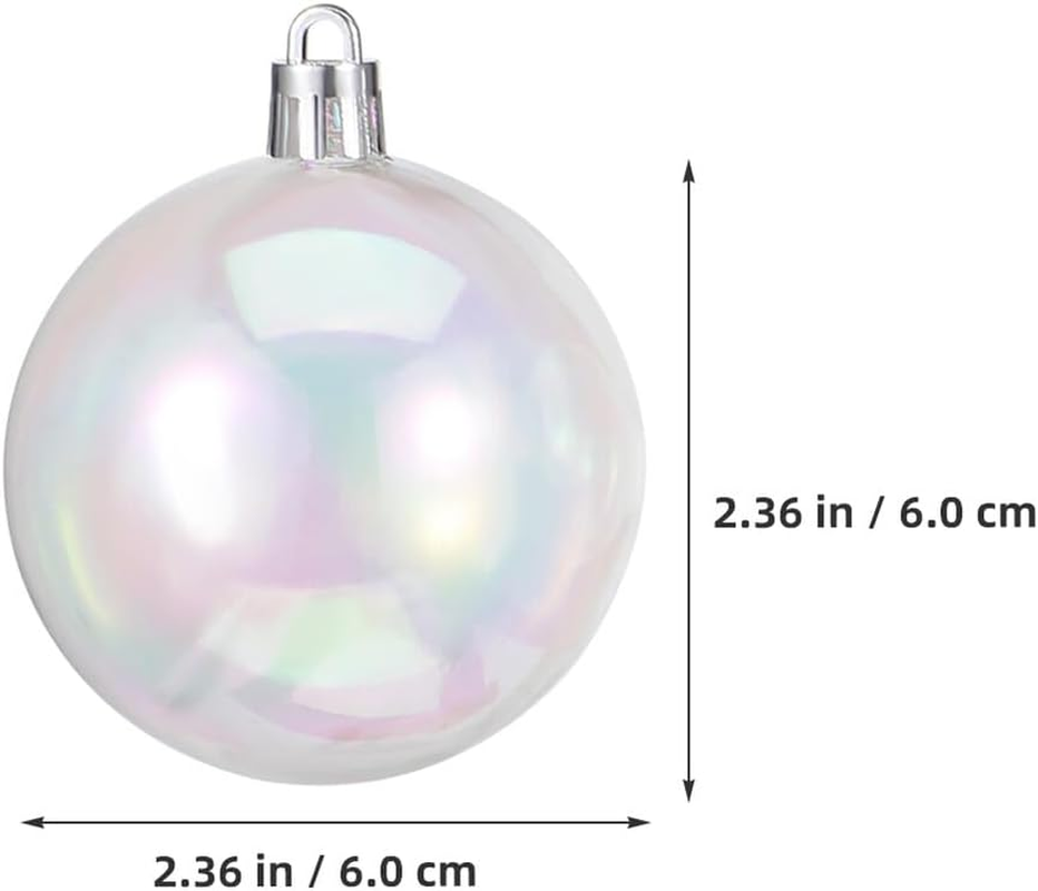 18Pcs Iridescent Christmas Baubles Set Includes 6 3Cm Balls and 4 Balls (4Cm 5Cm 6Cm) Plastic Hanging Ornaments for Tree Home Party Wedding Decorations