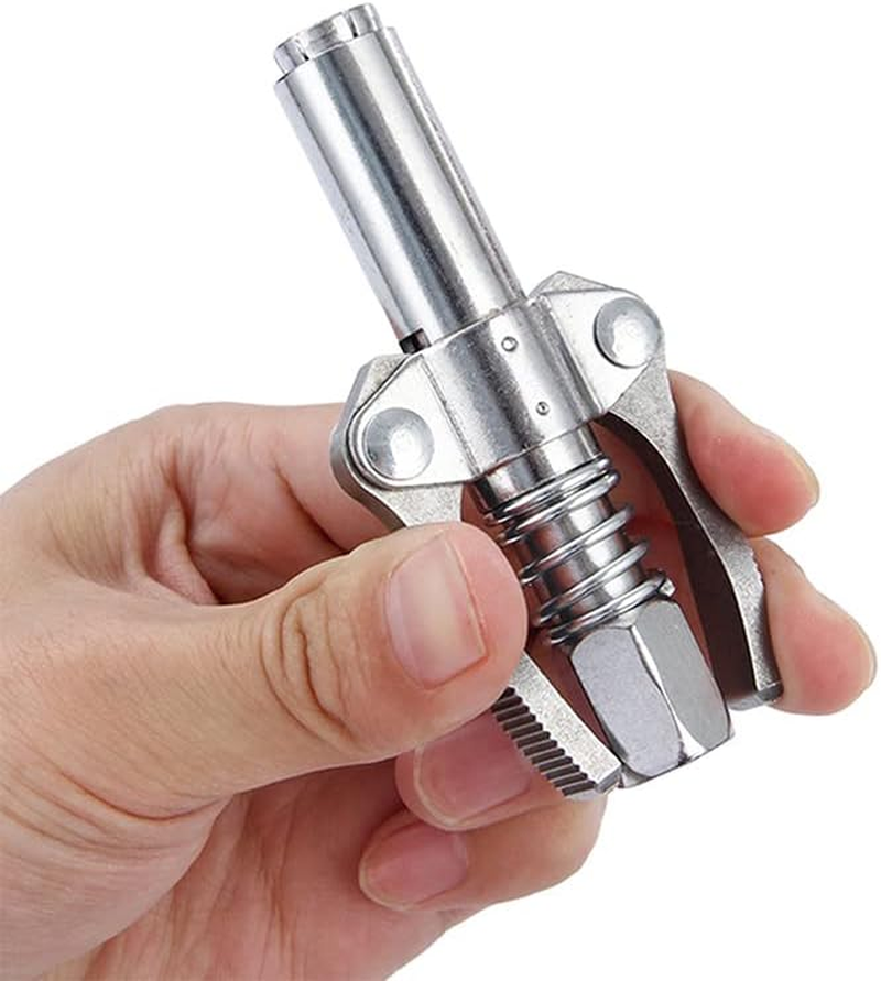 AIMALL Grease Gun Coupler, Heavy-Duty Quick Lock Double Handle Leak-Free Grease Coupler Tool, 10000 PSI Quick Lock & Release Grease Coupler with Spring Flex Hose image number 5
