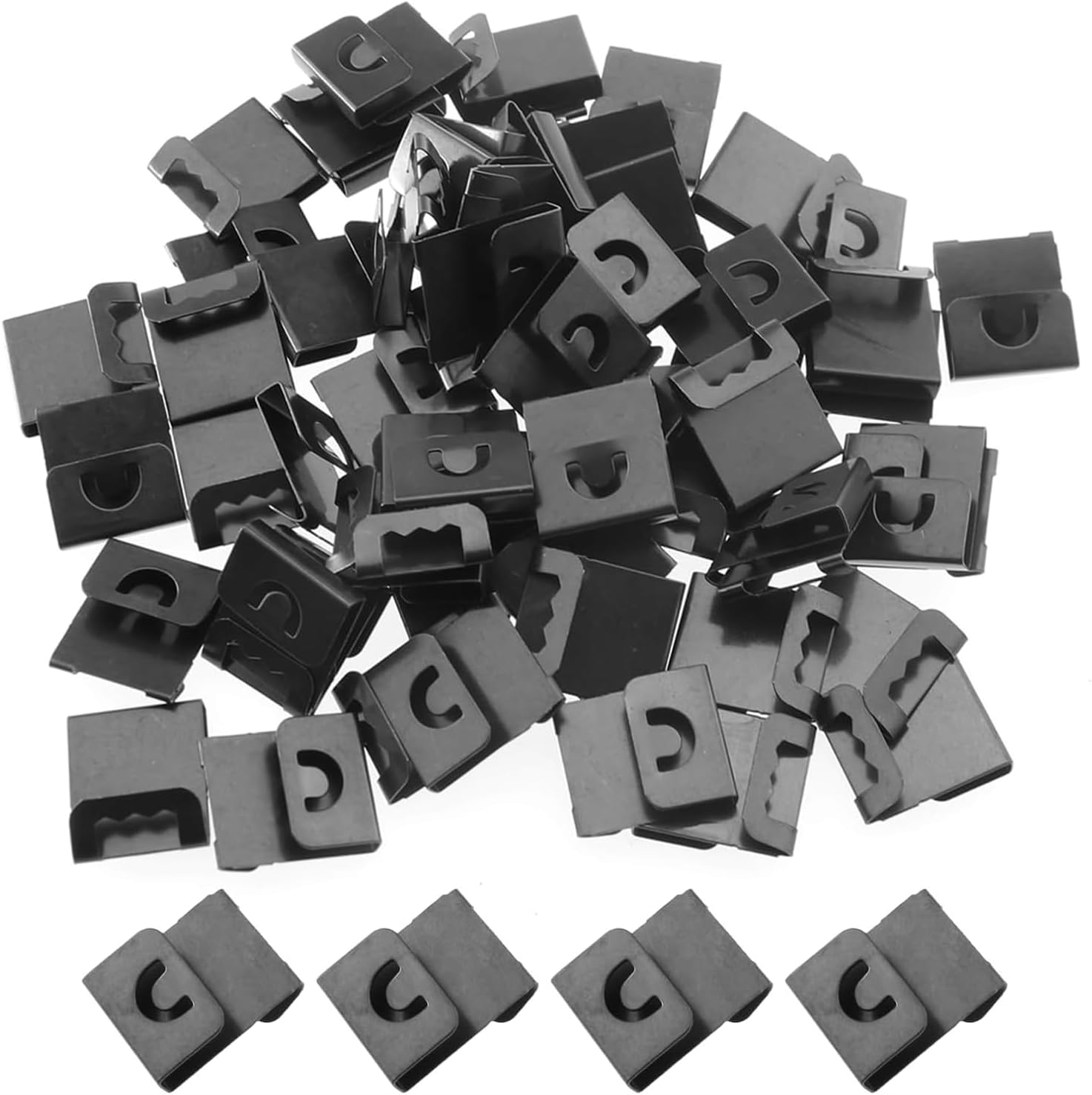 Photo Frames Hanger Hooks 0.3Mm Thick S-Shaped Metal Wall Mount Album Picture Hanging Clips 200 Pcs Picture Photo Board Hanger Hook S Shaped Metal Artwork Wall Mount Album Hanger Black image number 3