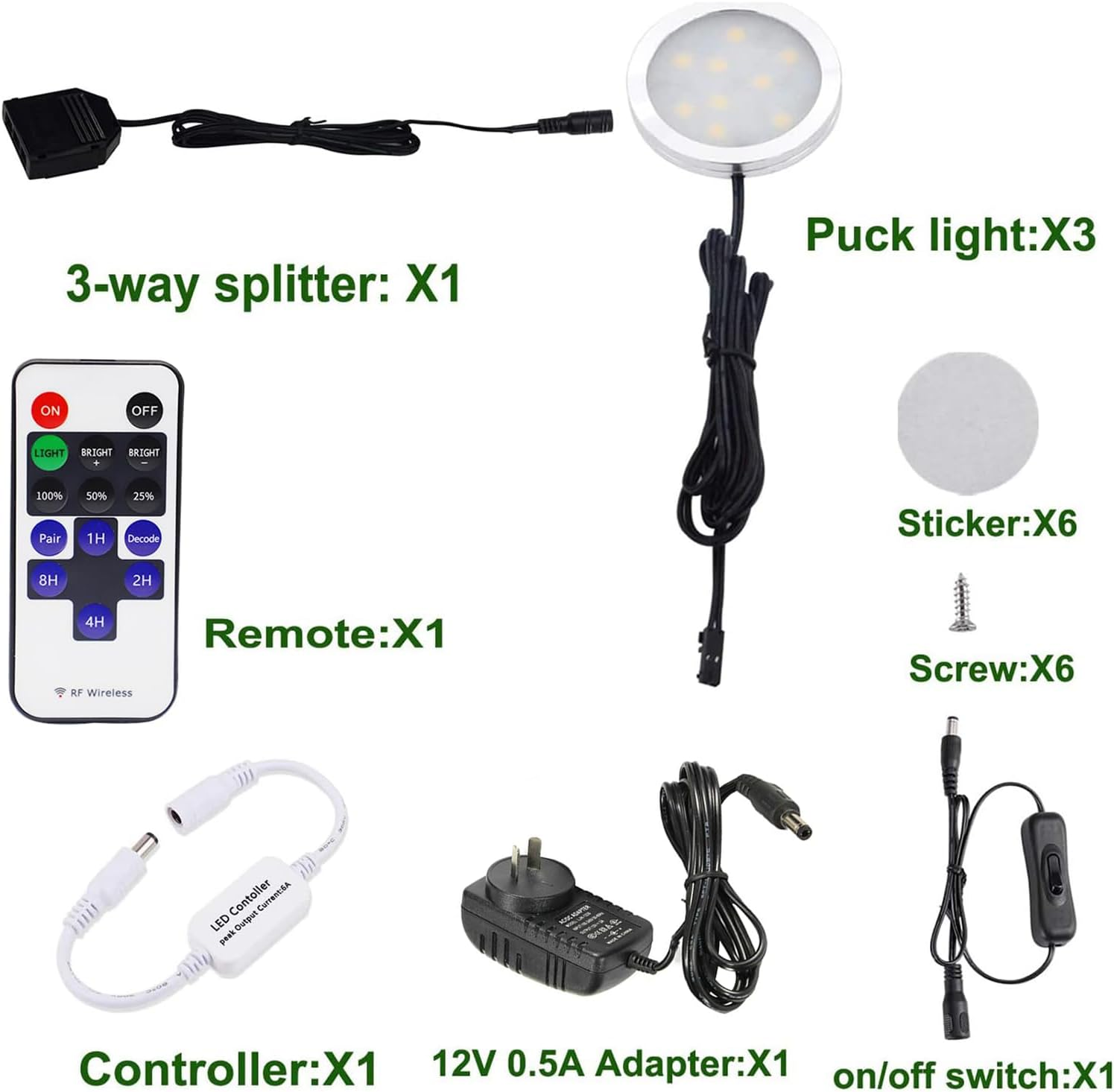 AIBOO 3 Pack round Display 240V LED Puck Lights,6W under Cupboard Counter Shelf Lights(Warm White 2700K) image number 2