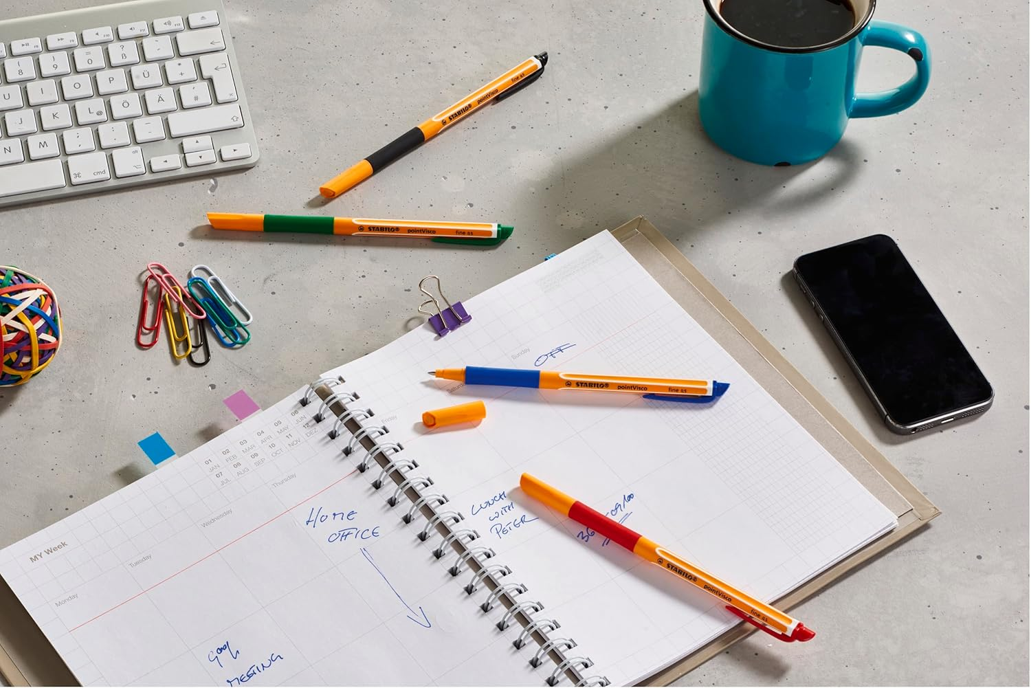 STABILO Pointvisco Gel Rollerball - Blue/Black/Red image number 4