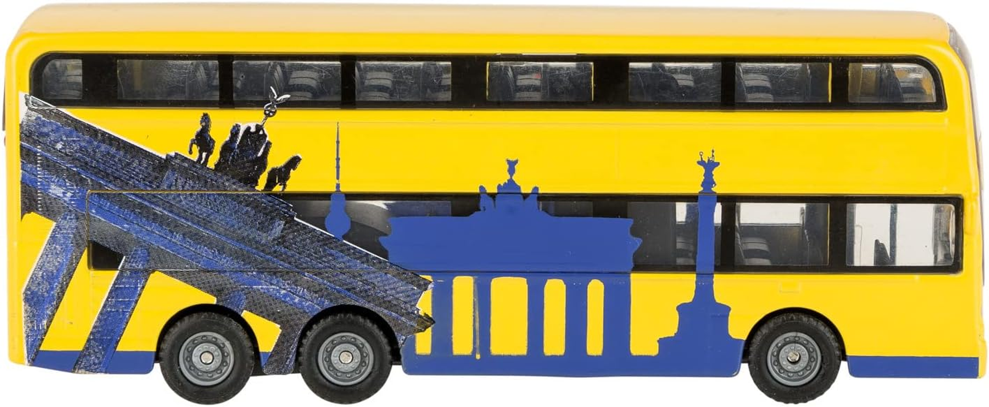 Idena 40107 Berlin Double Decker with Pull-Back Motor, Yellow, 15 Cm image number 2