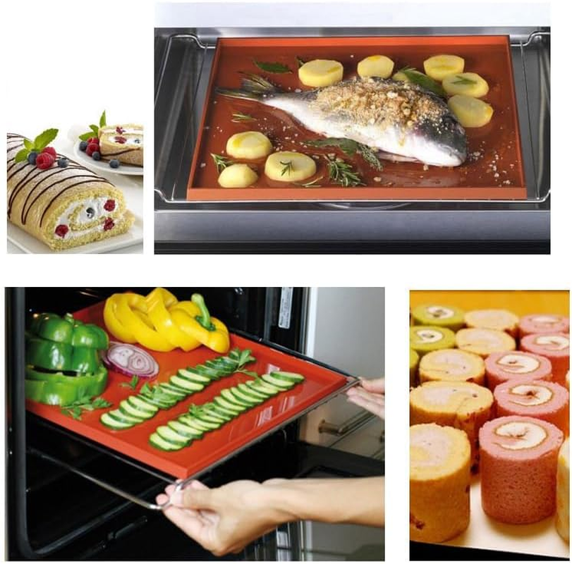 Silicone Dehydrator Sheets, 4Pcs Non-Stick Dehydrator Trays with Silicone Scraper1Pcs