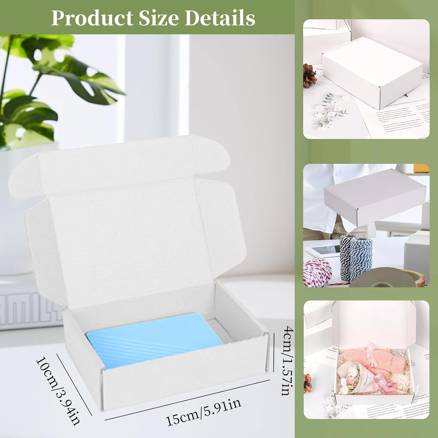 30 Pcs Double-Sided White Corrugated Cardboard Shipping Cartons 150X100X40Mm/Ea, Small Packet Shipping Boxes, Small Parcel Cartons, Packaging Mailing Boxes for Business Posting Storing Gift (White) image number 4