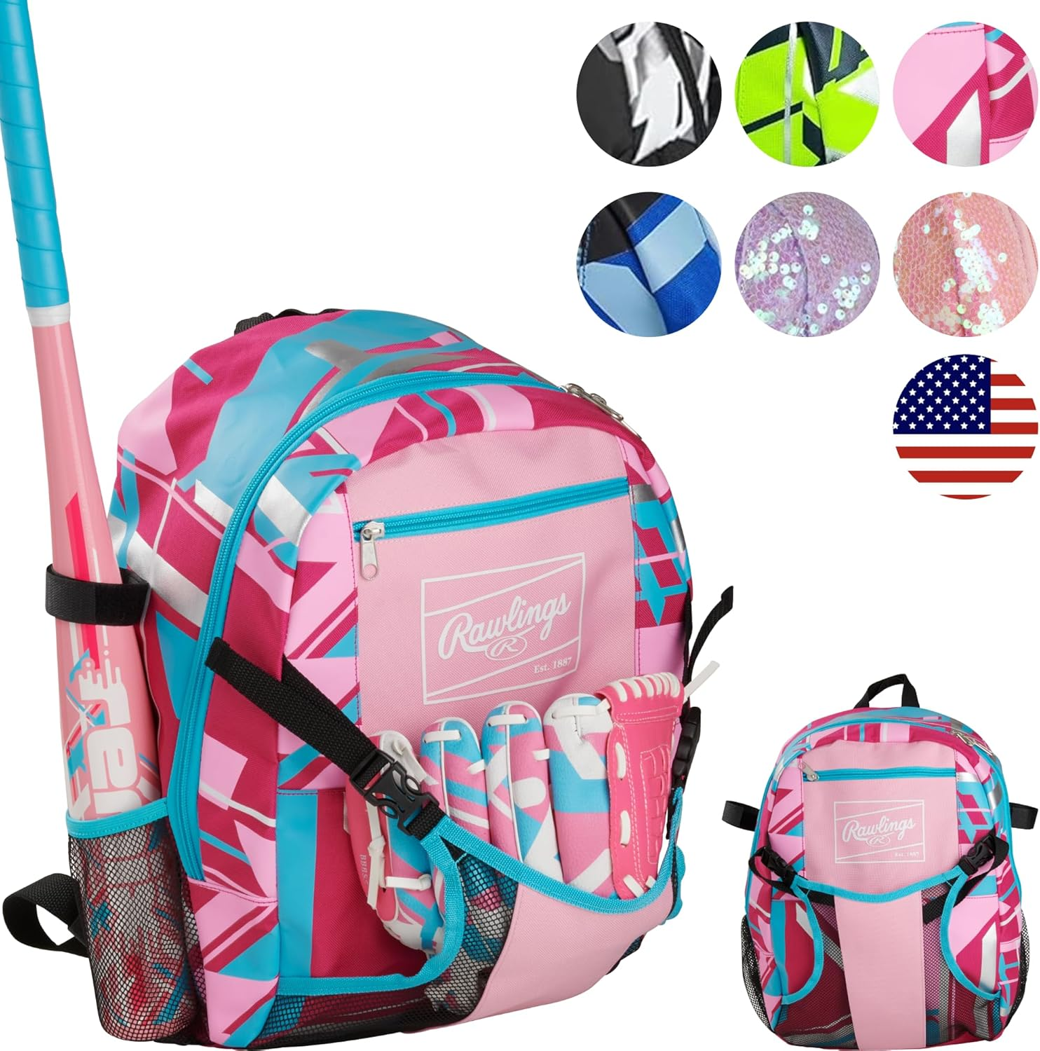 Rawlings | Remix T-Ball & Youth Equipment Bag Series | Baseball/Softball | Backpack & Duffel Options | Multiple Colors