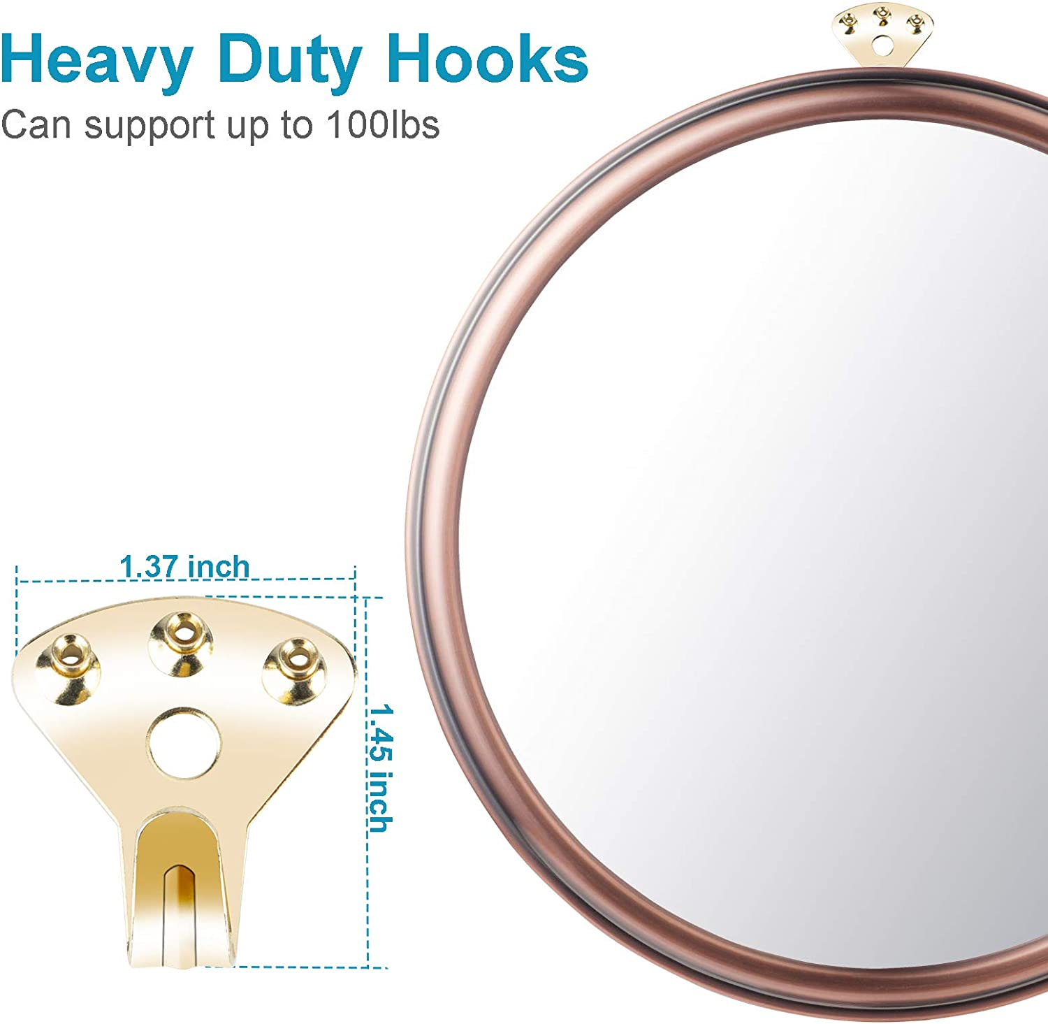 10Pcs Heavy Duty Picture Hangers with Nails, Kinxuanda Professional Picture Hanging Hooks Support up to 100Lbs, Premium Hanging Hardware for Clock, Mirror, House Decoration image number 1