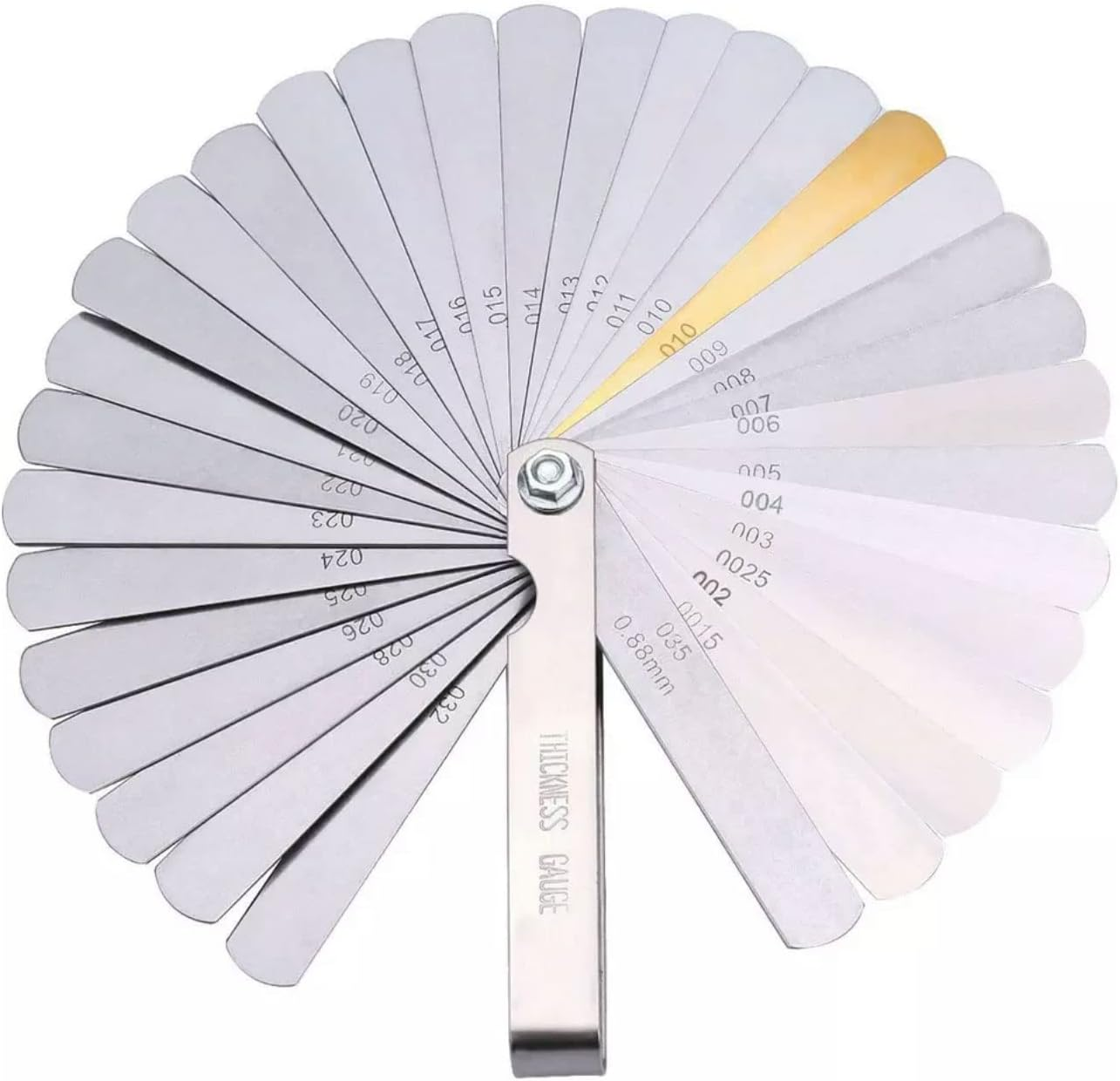 32 Blade Feeler Gauge Dual Marked Mm/Inch Thickness Gap Metric Filler Tool-Accurate Metric & Inch Measurements, Precision Gap Thickness for Automotive & Mechanical Use, Suitable for Honda and Other Vehicles image number 4