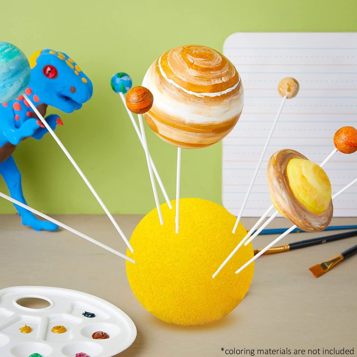 Foam Solar System, for Kids School Science Projects Arts and Diy Crafts Supplies, Can Draw or Paint on These Foam Balls, Embellish with Sequins and Glitter, or Cover Them with Wrapping Paper - White Assorted Sizes image number 5