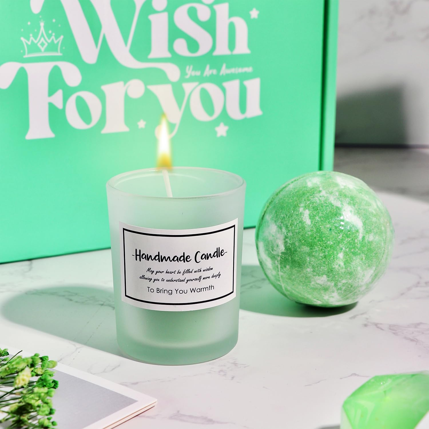 Birthday Gifts for Women,Gift Basket Set for Her Mom Sister Best Friend Girlfriend Wife, Mother'S Day,20 Oz Stainless Steel Tumbler (Green) image number 3