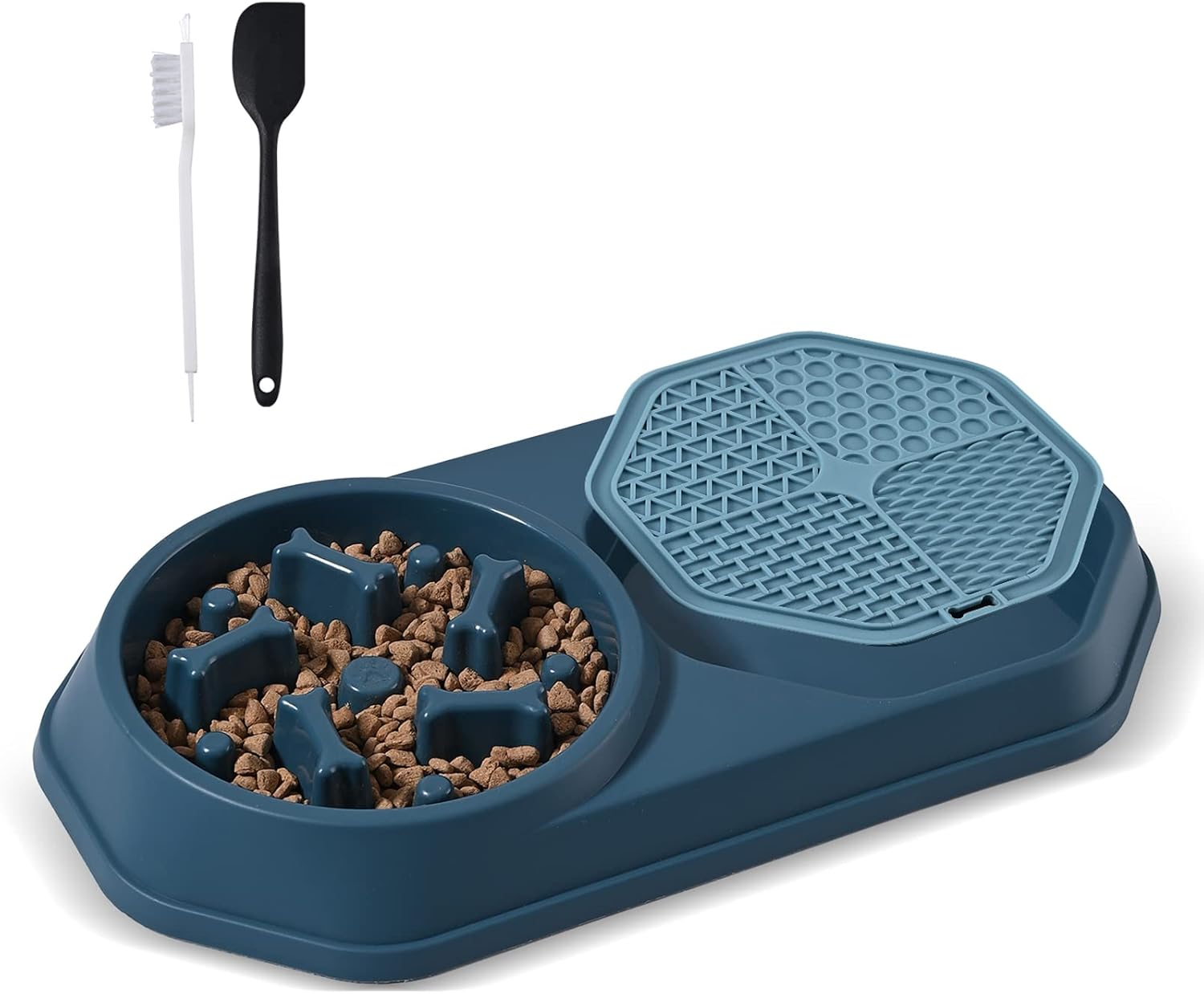 Dog Slow Feeder Bowl & Lick Mat, Dry & Wet Food, Slow Eating, Prevent Choking, Anxiety Relief, Non-Slip (Pink)