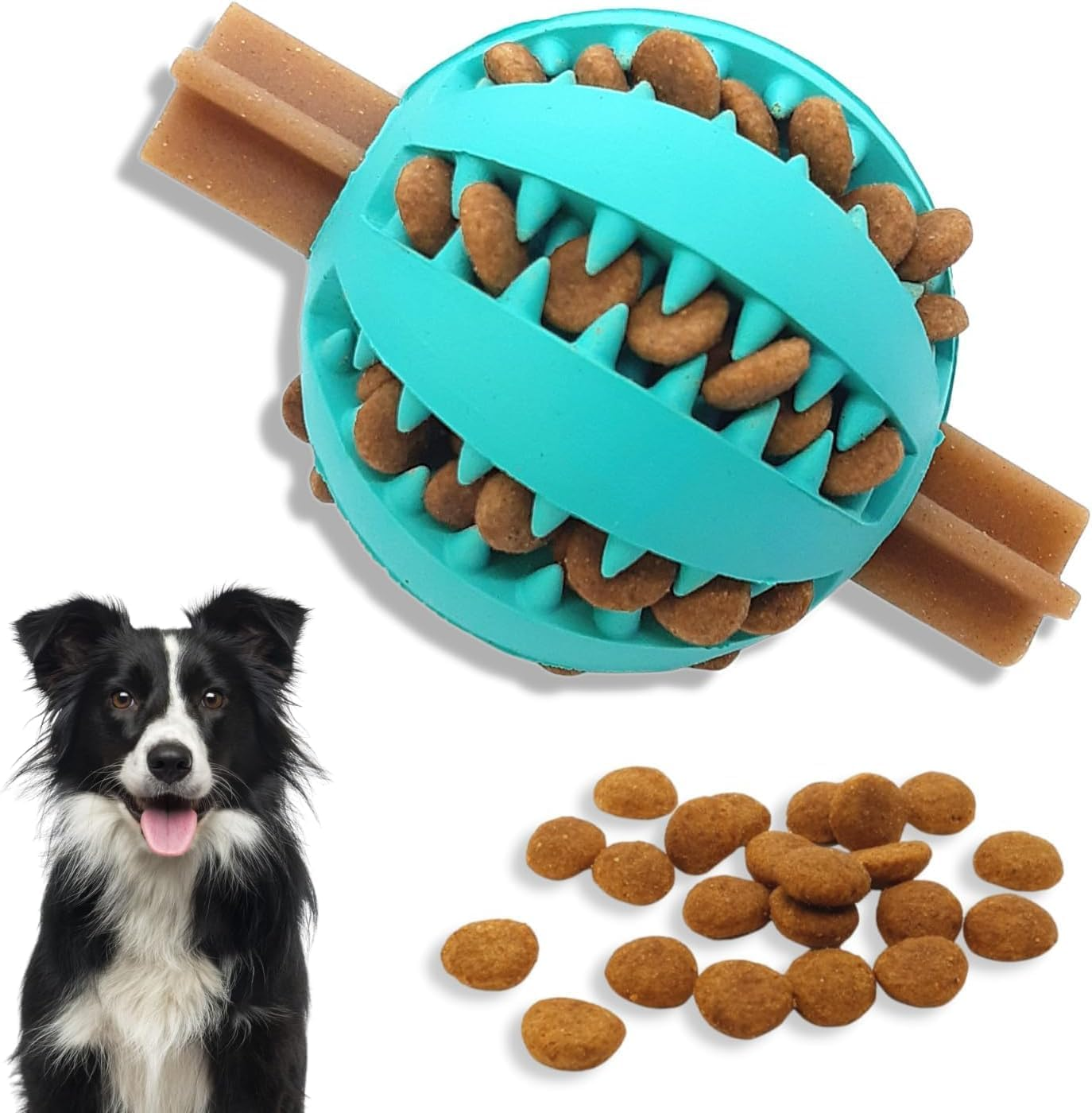 Mumoo Bear Treat Dispenser Dog Toy Ball | Interactive Dog Toys for Boredom | Dog Puzzle Toy | Stimulation Toy (Small 7Cm/2.75In, Blue, 1 Pack) image number 6