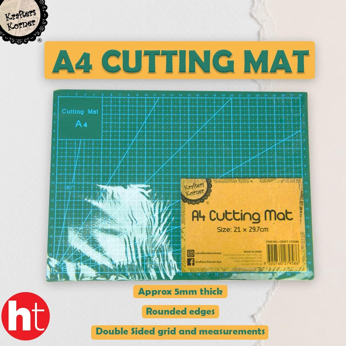 Craft & Hobby Cutting Mat - Size A4 - Double Sided 21 X 29.7Cm - for Cutting, Sewing, Crafts and Cropping Photos image number 3