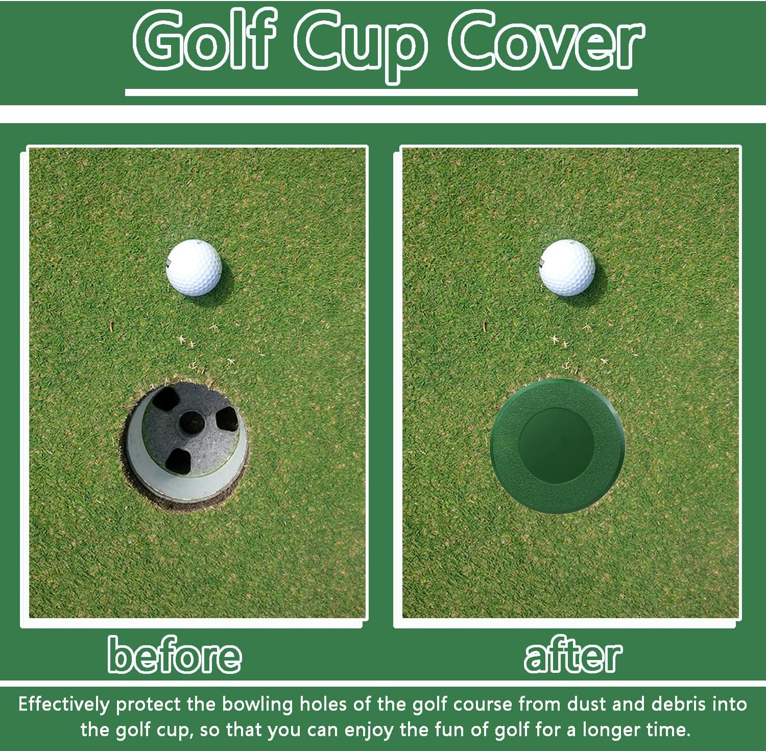 Professional Golf Cup Cover Universal Putting Green Hole Practice Training Aids Hole Lid Protection for Golf Courses and Outdoor image number 1