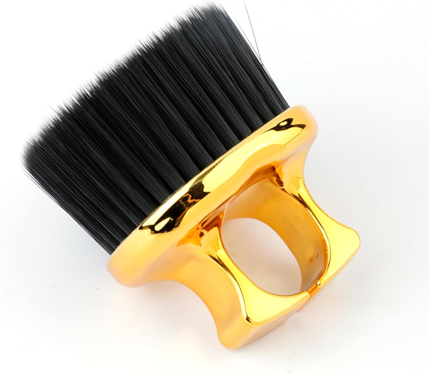 Knuckle Brush for Barbers, Barber Fade Brush Barber Beard Brush Soft Bristles for Men Beauty Salons Home Use (Gold)