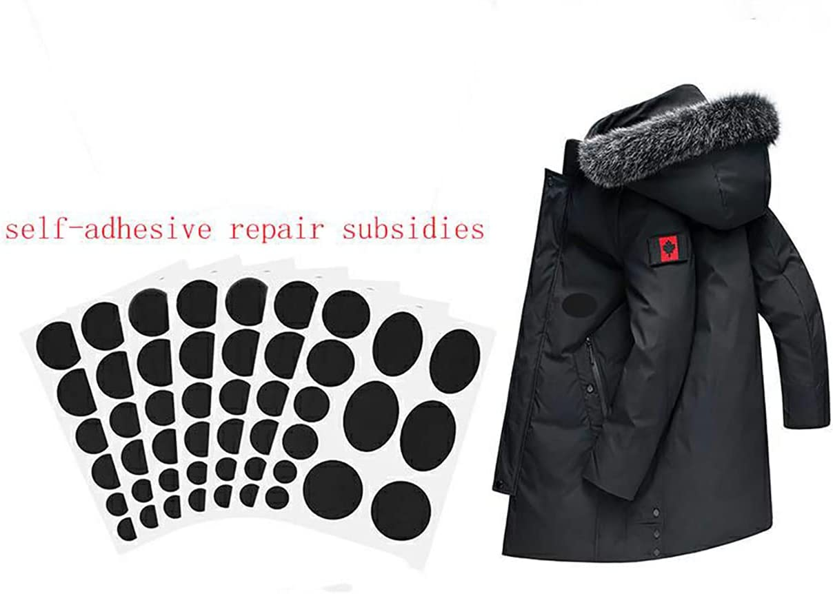 Dorischen 1 Pcs Self-Adhesive down Jacket Repair Patch Kit Different Size Washable for down Jacket,Tent,Clothes,Bag and Raincoat Umbrel Repair(Black) image number 6