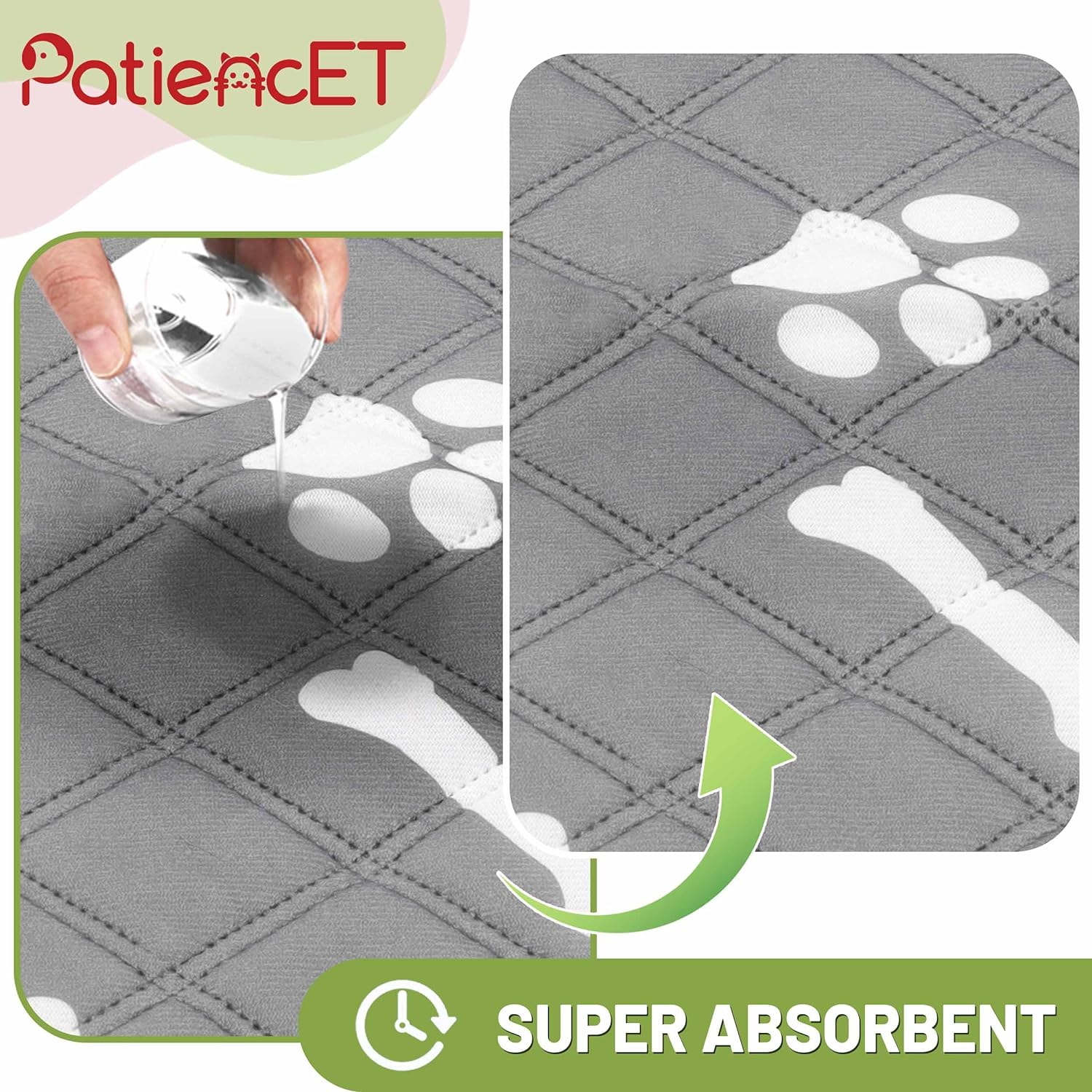 Patiencet Washable Pee Pads for Dogs, 36'' X 48" Reusable Puppy Pads with Super Absorbent, 2 Pack Puppy Potty Pads with Waterproof Bottom for Pet Training, Housebreaking and Incontinence image number 3