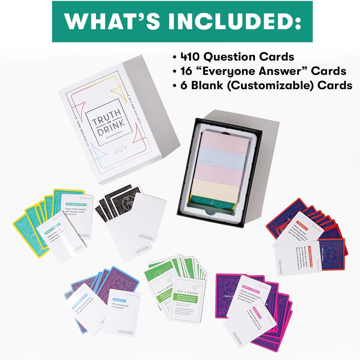 Truth or Drink the Game by Cut Games - Hilariously Funny Questions You&rsquo;D Dare to Answer Out Loud - Best Adult Card Game for Parties and Game Night (Truth or Drink: Second Edition) image number 6