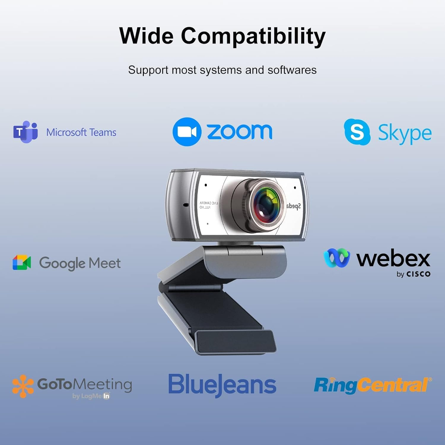 Wide Angle Webcam,120 Degree Large View Spedal 920 Pro Video Conference Camera, Full HD 1080P Live Streaming Web Cam with Built-In Microphone, USB Webcam for Mac, PC, Laptop and Desktop