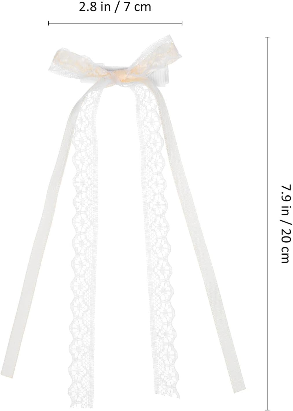 2 Pcs Lace Hair Bow Clips - Elegant Lace Bows for Girls and Women, Stylish Hair Accessories for Casual and Formal Occasions image number 3