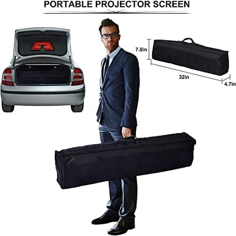 Generic Projector Screen with Stand Foldable Portable Movie Screen 150 Inch 16：9 HD 4K 1080P Wrinkle-Free Movie Projection Screen with Carry Bag (120 In, anti Light Screen) image number 4