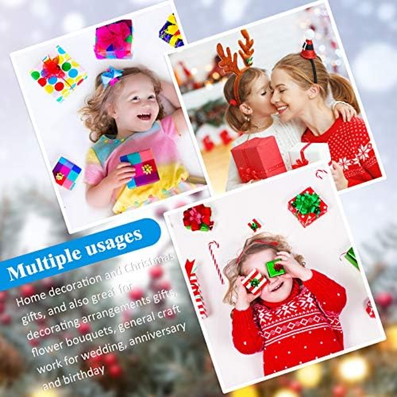 Syhood 360 Pieces Ribbon Pull Bow Present Basket Pull Knot Present String Wrapping Bows for Christmas New Year Thanksgiving Party Ornament, 1.8 Cm/ 1.5 Cm Width, Assorted Colors image number 6