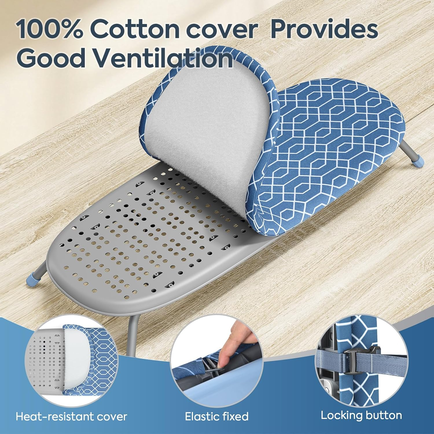 APEXCHASER Foldable Ironing Board, Tabletop Small Iron Board, Portable Folding Mini Ironing Board with Non-Slip Feet for Home, Laundry Rooms, Dorms, Travel Use image number 3