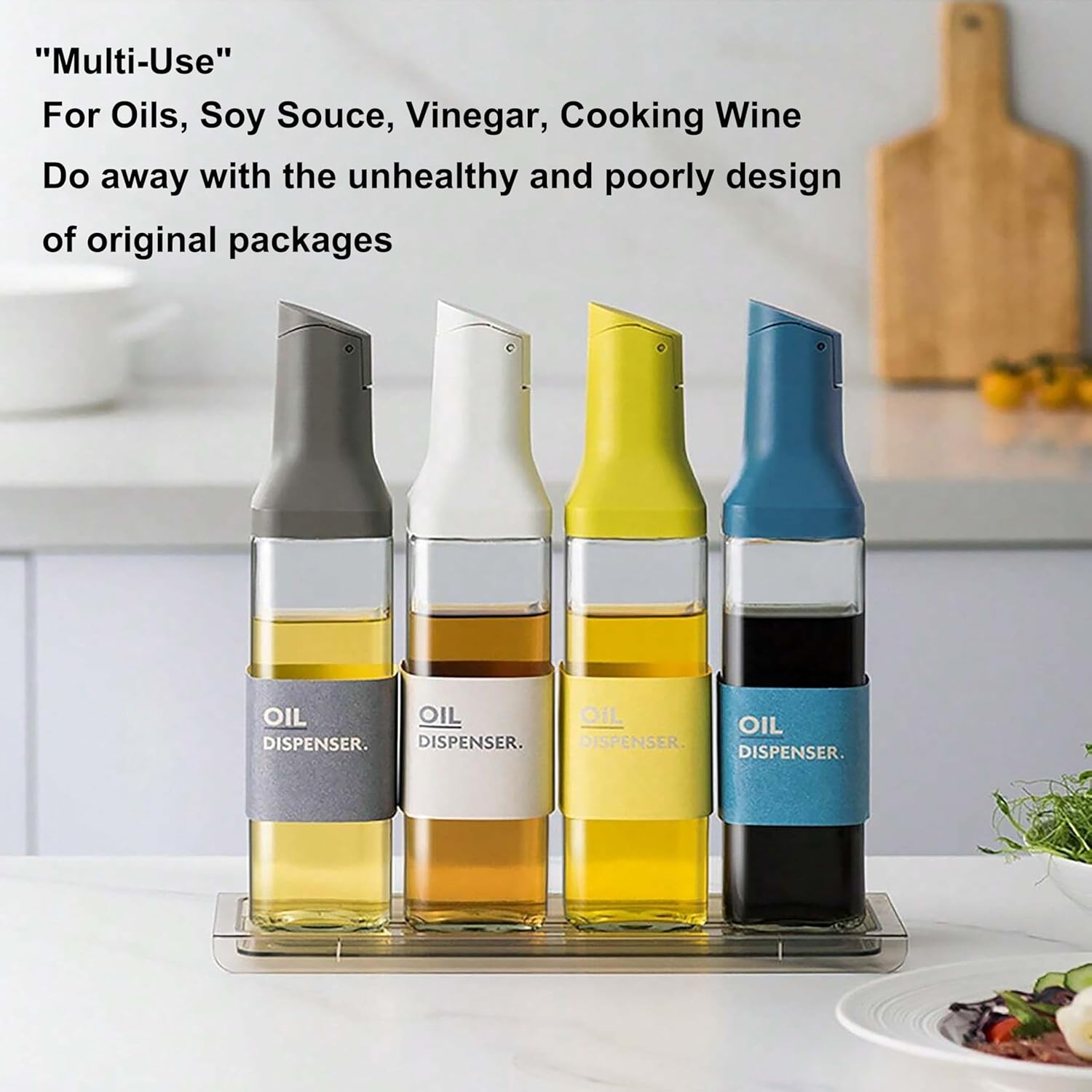 Oil Dispenser Bottle - 500Ml Auto-Flip Olive Oil Dispenser with Precision Spout for Easy Pouring, Leakproof Design for Cooking Oils, Vinegar, and Soy Sauce - Easy to Clean & Multi-Use (Yellow) image number 5