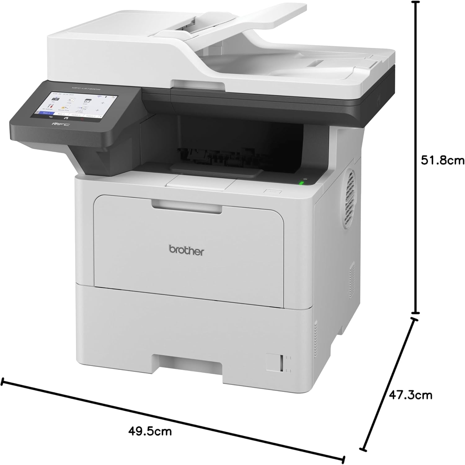 Brother MFC-L6720DW Mono Laser Multi-Function Centre, A4, 50Ppm, White image number 2