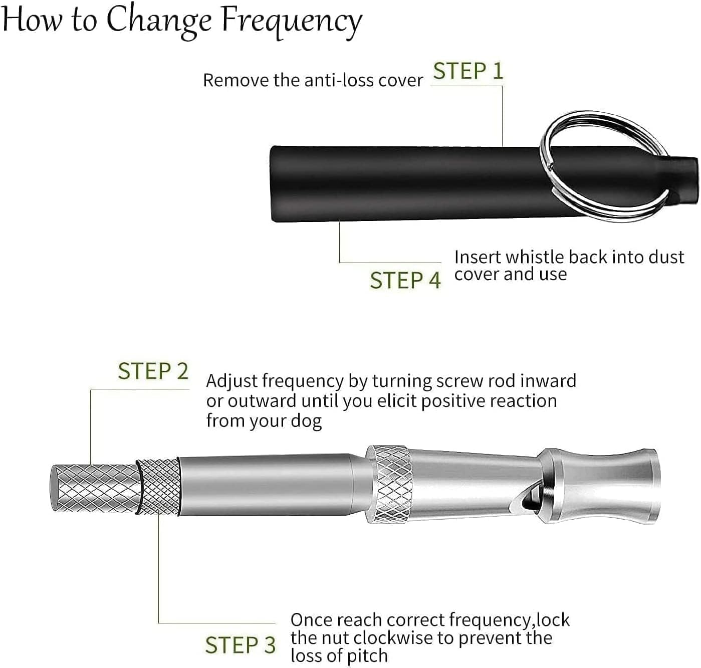 Dog Whistle, 2 Pack Adjustable Ultrasonic Dog Whistle to Stop Barking Neighbors Dog, Recall Training, Professional Ultrasonic Silent Dog Whistle Training to Stop Barking Control Devices (Black) image number 3