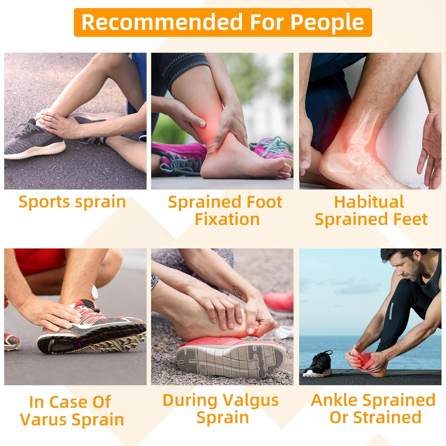 Ankle Brace with Arch Support Adjustable Ankle Stabilizer Brace Compression Sleeve and Plantar Splint Pain Relief, Perfect for Volleyball, Basketball, and Walking (S) image number 4