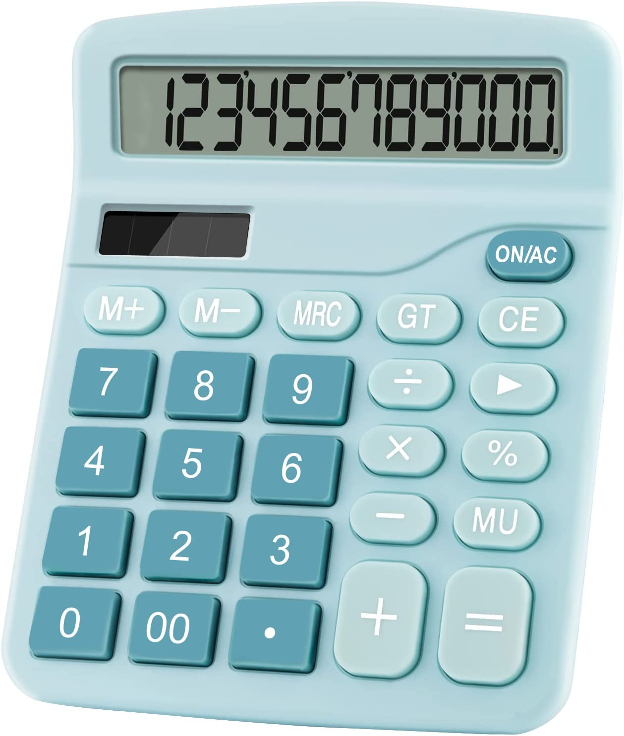 Dual Power Basic Desk Calculator (Blue)