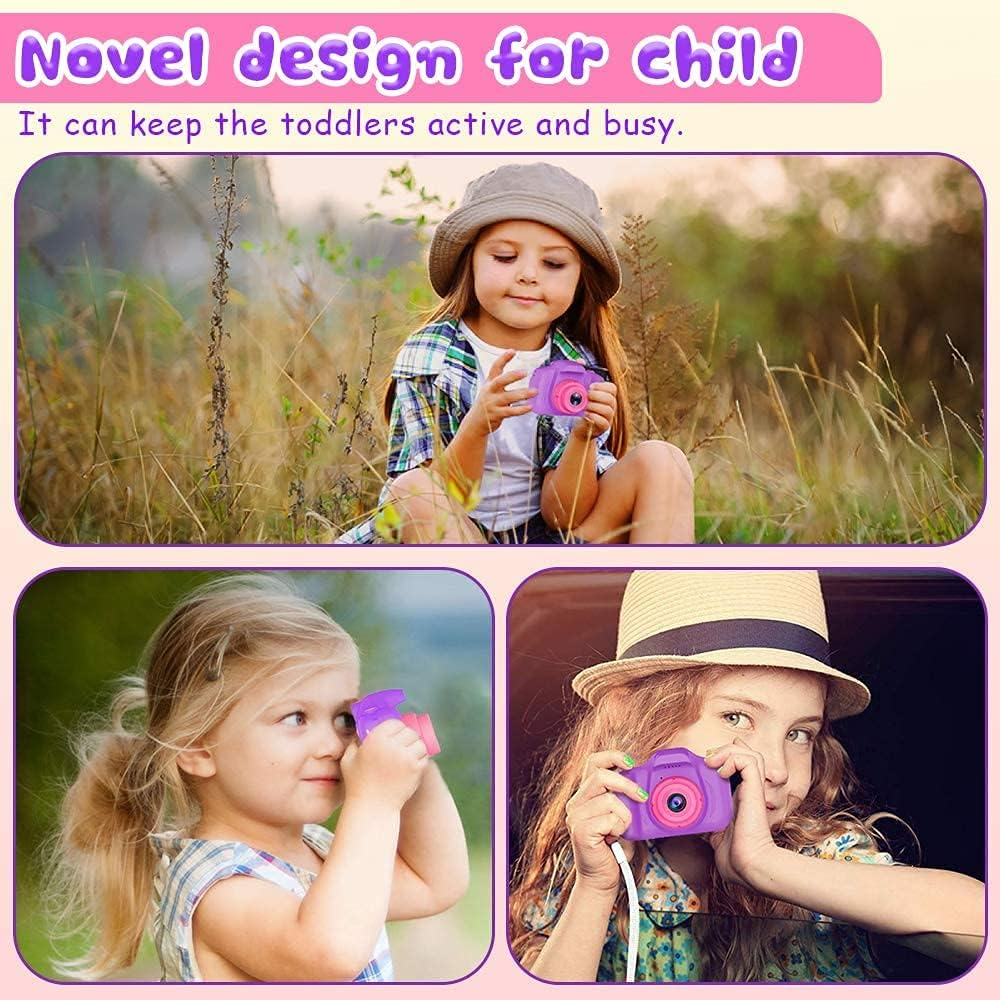 Upgrade Kids Selfie Camera, Christmas Birthday Gifts Toys for Children, HD Digital Video Cameras for Toddler, Portable Toy for 3 4 5 6 7 8 Year Old Boy Girl with 32GB SD Card (Purple) image number 3