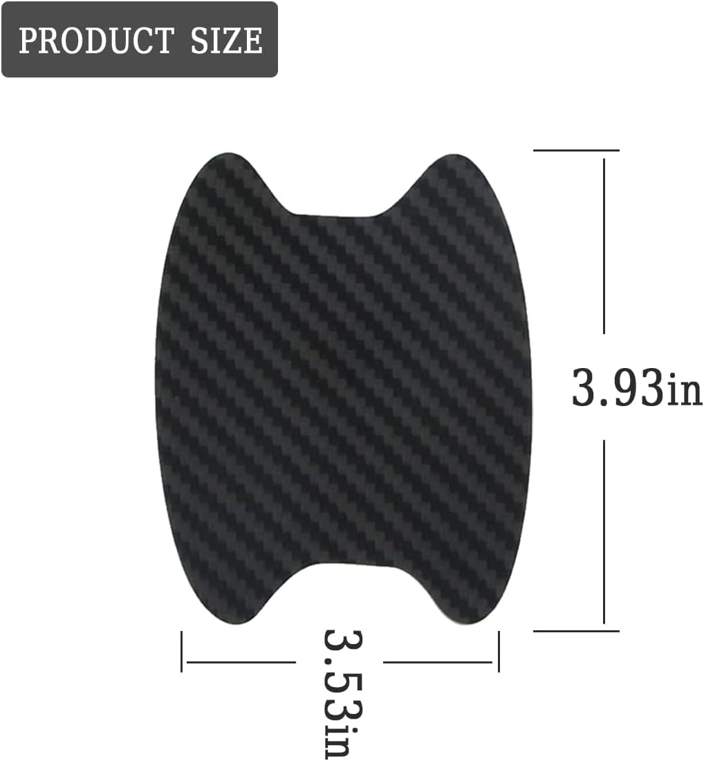 4PCS Sticker, Carbon Fiber Anti-Scratches Car Door Cup Protector, Non-Marking Auto Door Handle Protective Film, Universal for Most Car Handles (Black) image number 5