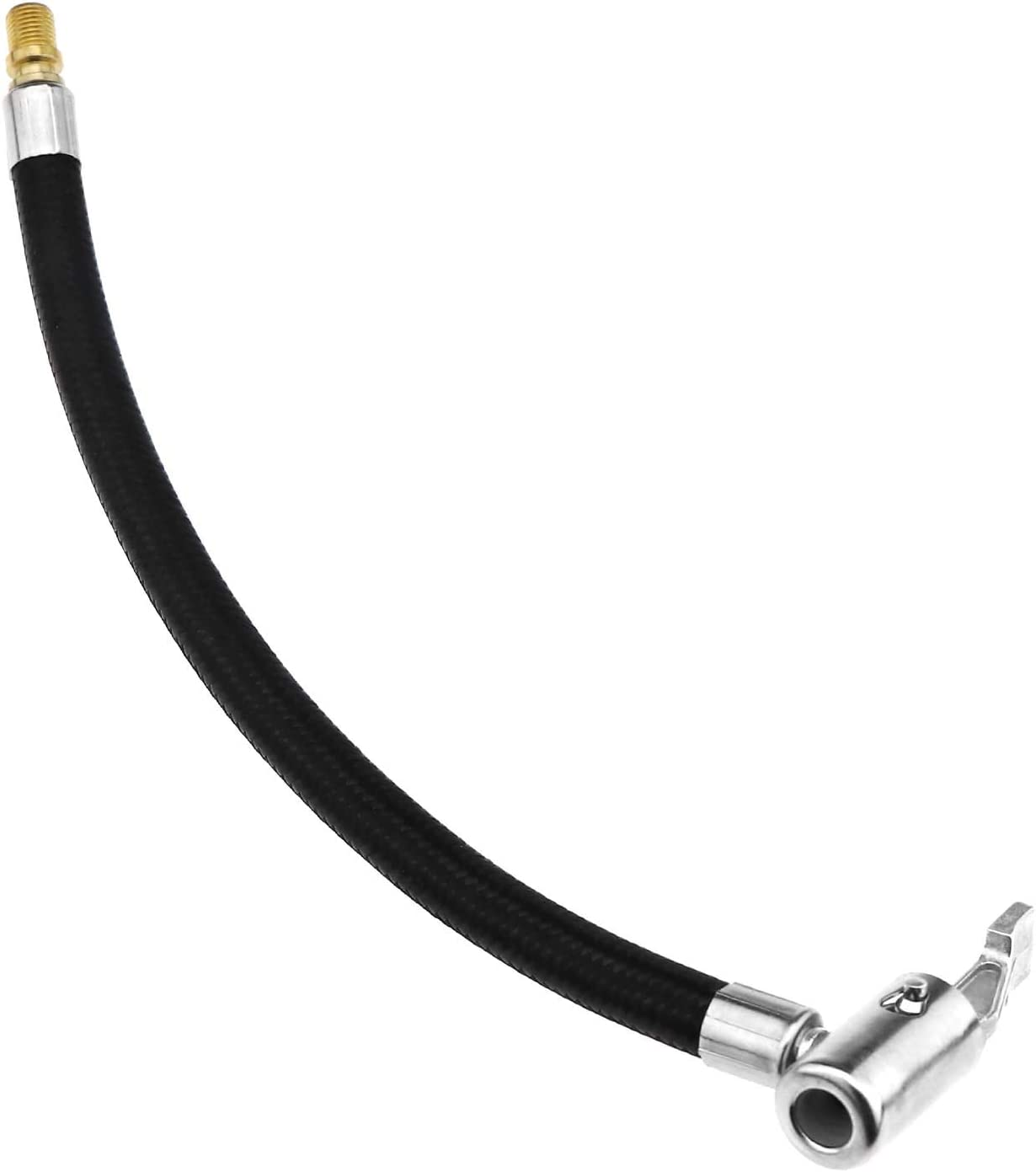 9.3"/23.5Cm Motorcycle Car Braided Flexible Clip on Air Tyre Tire Chuck Inflator Pump Hose Adapter 5/16-32UNF Pipe Air Tool image number 3