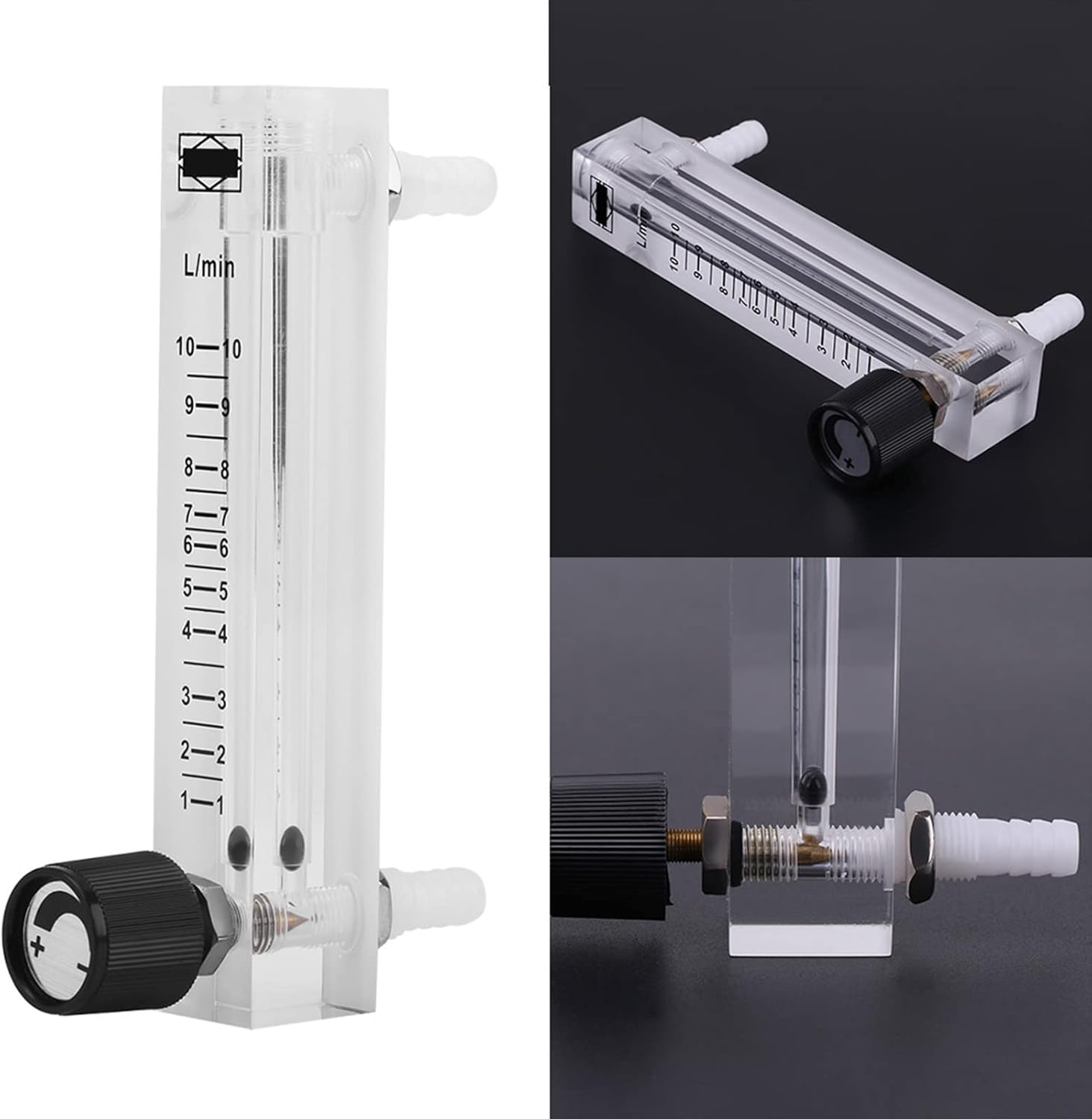 Oxygen/Air/Gas Peak Flow Meter, LZQ-7 1-10LPM Flowmeter Flow Meter with Control Valve image number 2