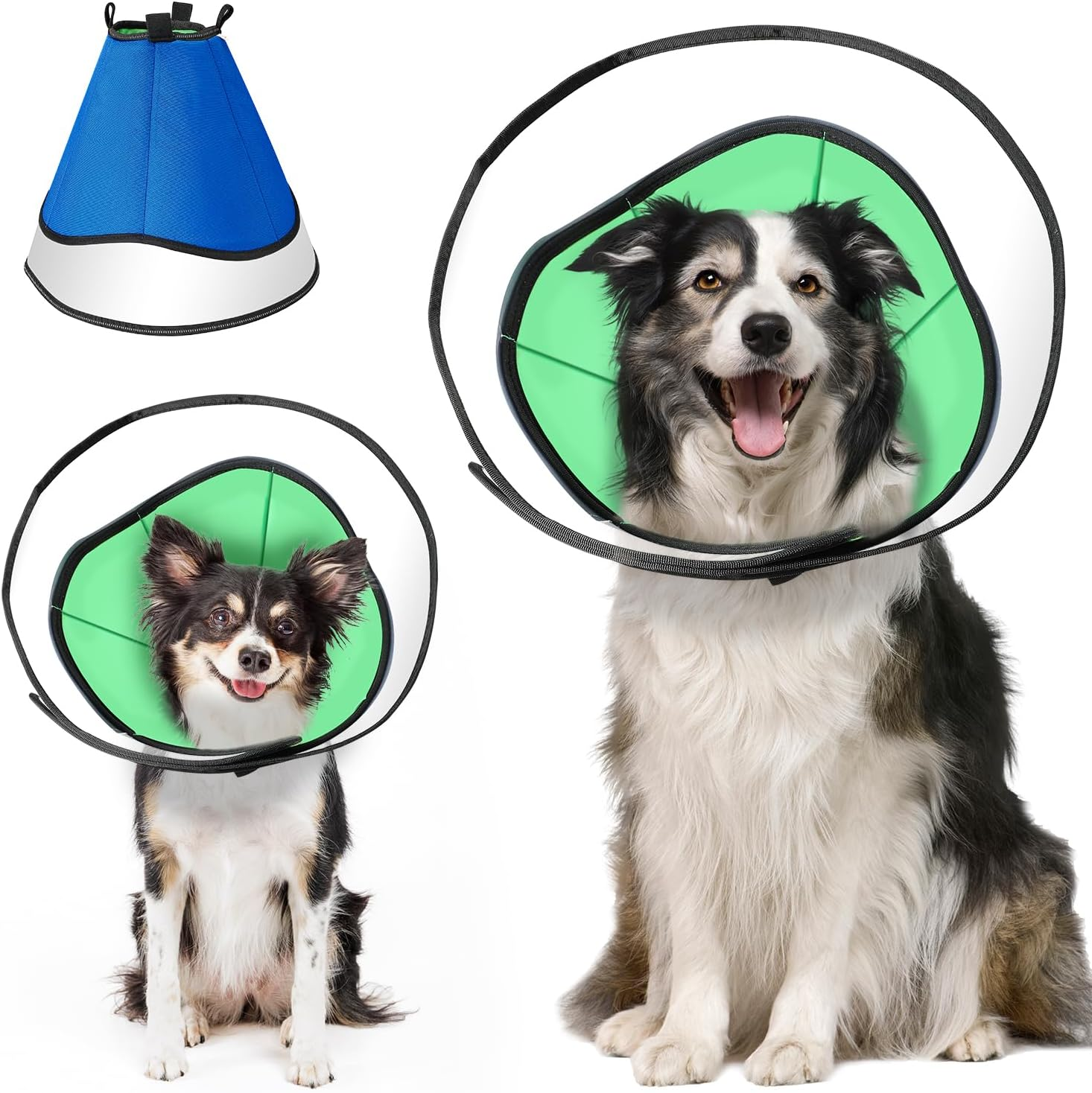 Slowton Cone for Dogs after Surgery - Soft Protective Neck Collar for Pet Recovery Adjustable Elizabethan Cone Collar for Large Medium Small Dogs and Cats Help Wound Healing Biting Licking Scratching image number 3