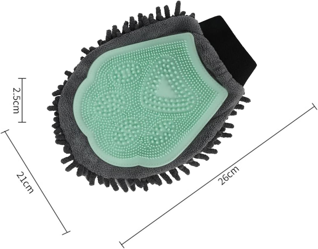 Pet Bath Gloves, Double-Sided Design Bath/Beauty and Pet Massage Gloves, Easy to Absorb Water, Suitable for Warm Skin, Ideal Tool for Any Pet Owner of Dogs, Cats, Rabbits, Horses image number 4