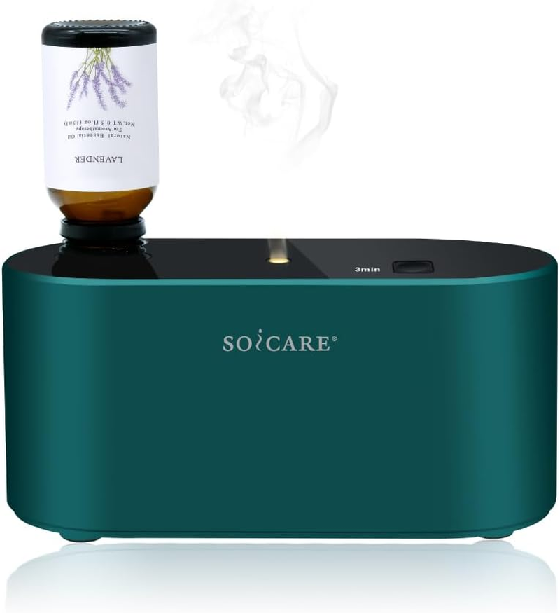 SOICARE Cordless Rechargeable Waterless Diffuser for Essential Oils, Battery Operated Wireless Portable Nebulizing Essential Oil Diffuser, Scent Diffuser for Home,Room,Office, Hotel Collection(Black)