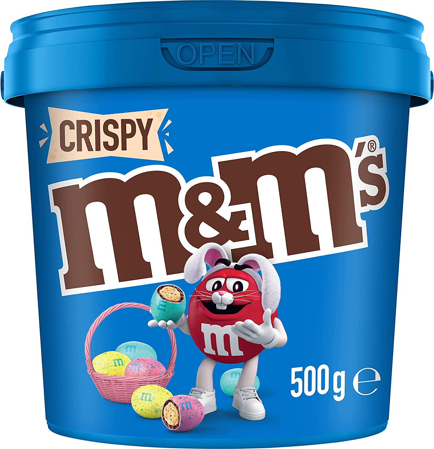 M&M'S Crispy Speckled Milk Chocolate Easter Egg Bucket 500G image number 3