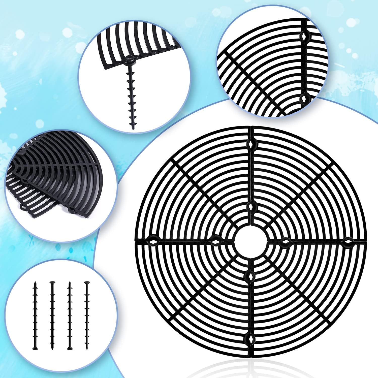 Luter Planter, 3 Pack 11.8'' Plastic Indoor Plant Pot Protector, Cuttable, Flower Pot Soil Cover, Cat Digging Stopper (Black) image number 5