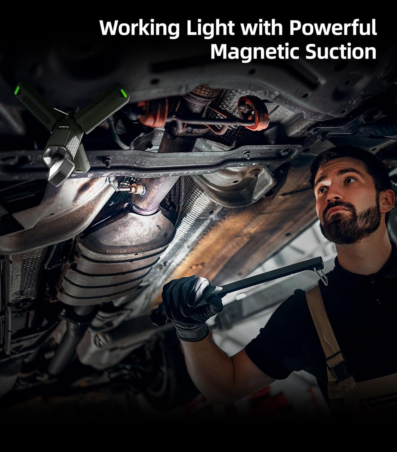 Telescopic Camping Light, Portable Collapsible Magnetic Camp Lantern Rechargeable,10500Mah Telescoping IP67 Waterproof Flashlights, Outdoor Gear for Emergency, Camping, Hiking (Army Green) image number 1