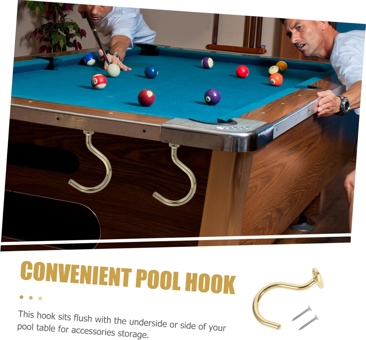 HANABASS 5Pcs Metal Pool Cue Rack Replaceable Billiard Hook for Snooker Table Wear-Resistant Pool Hook for Billiard Table Accessories image number 4