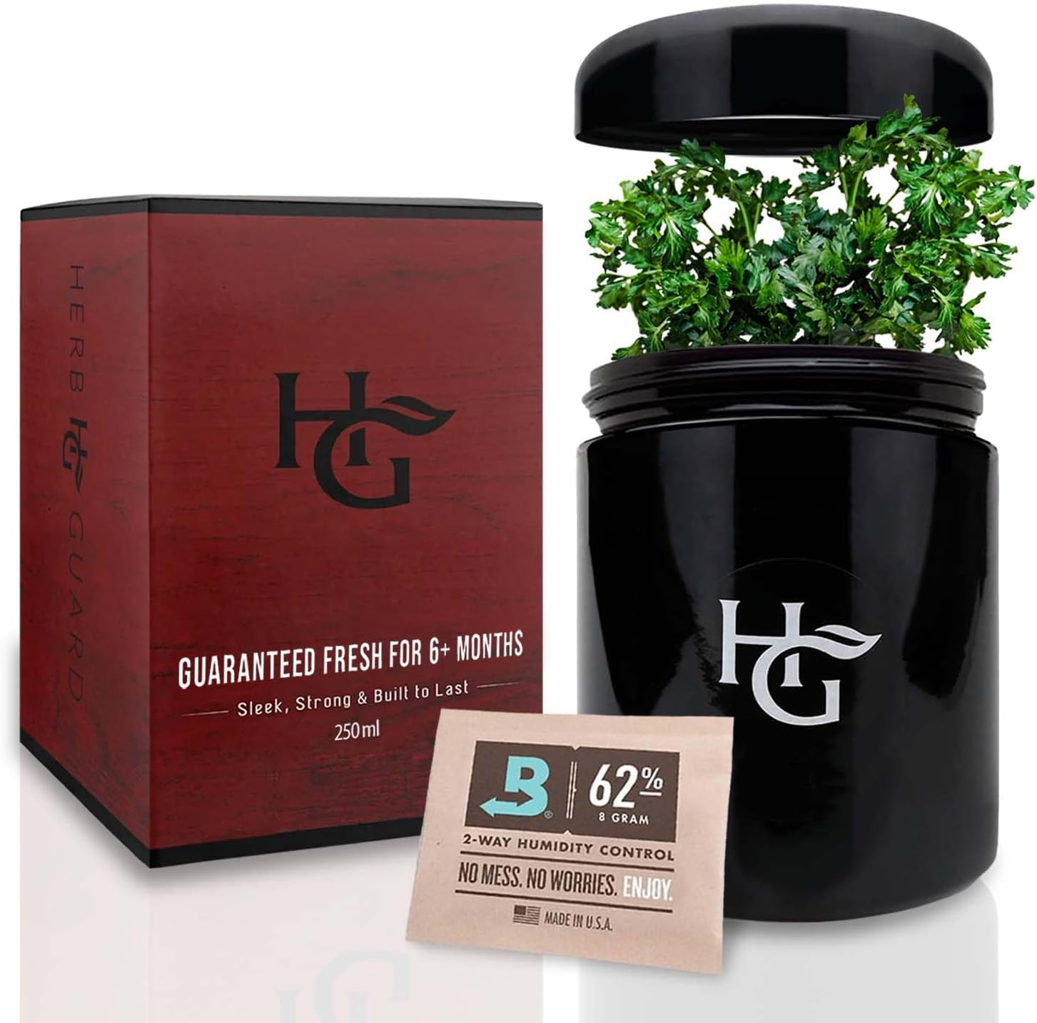 Herb Guard - Half Oz Smell Proof Jar and Airtight Container (250 Ml) Comes with Humidity Pack to Keep Goods Fresh for Months image number 6