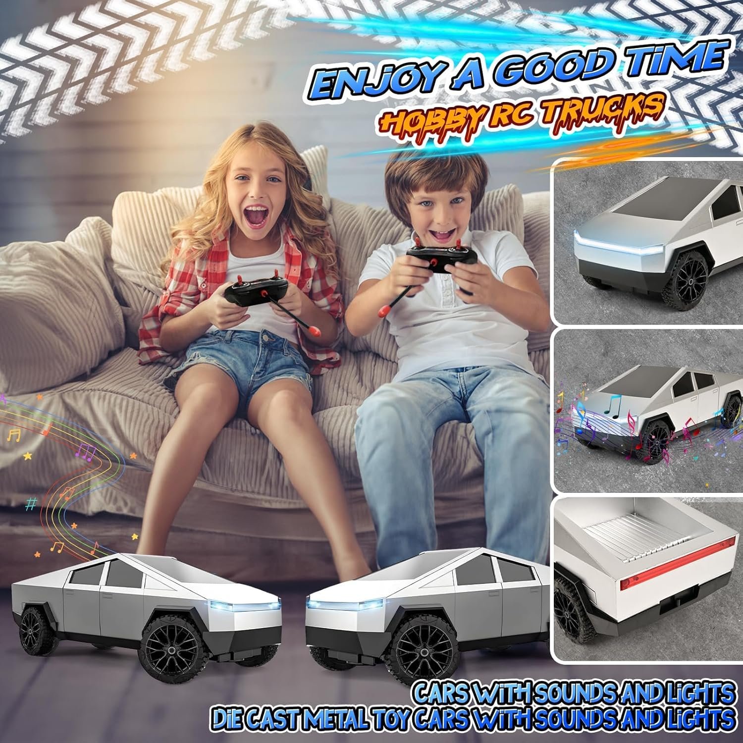 1:24 RC Car Toys - All Terrain High Speed Remote Control Car with Light and Loadspace, Electric Vehicle Toys for Kids, Gifts for Kids, Boys and Girls image number 1
