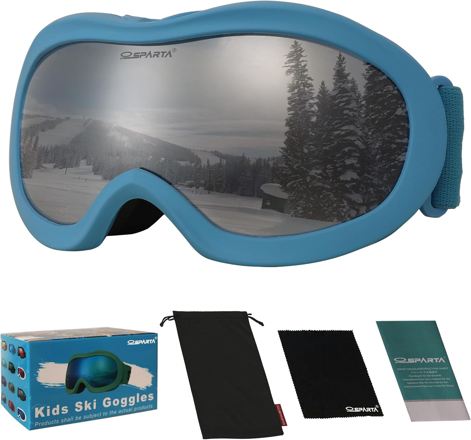 OUTDOOR SPARTA Kids Ski Goggles, Kids Snowboarding Goggles for Boys Girls Toddler Age 3-14 with 100% UV Protection