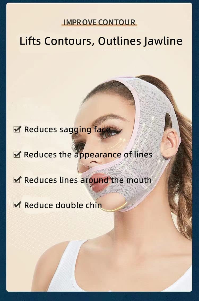 Beauty Face Sculpting Sleep Mask, Face Lifting Mask, V Line Lifting Mask, Double Chin Strap Face Sculpting Chin Lifting Face Mask, Chin up Face Lifting Belt Mask (1 Pack, Pink) image number 6