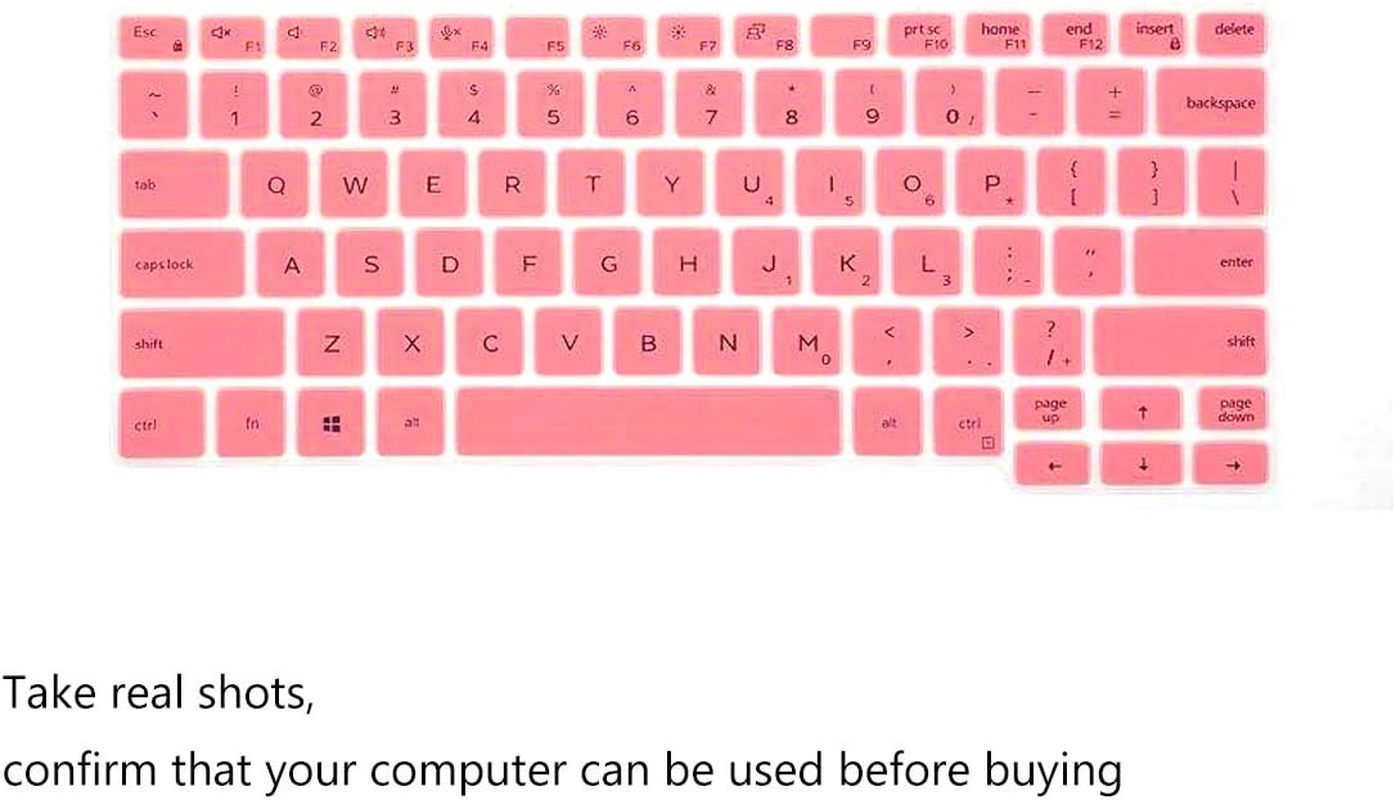 2PCS Keyboard Cover for Dell Latitude 5000 Series 5300 5310 13.3 Inch Laptop, Dell Latitude 7000 Series 7300 13.3" Laptop Keyboard Protective Skin -Pink+Clear image number 4