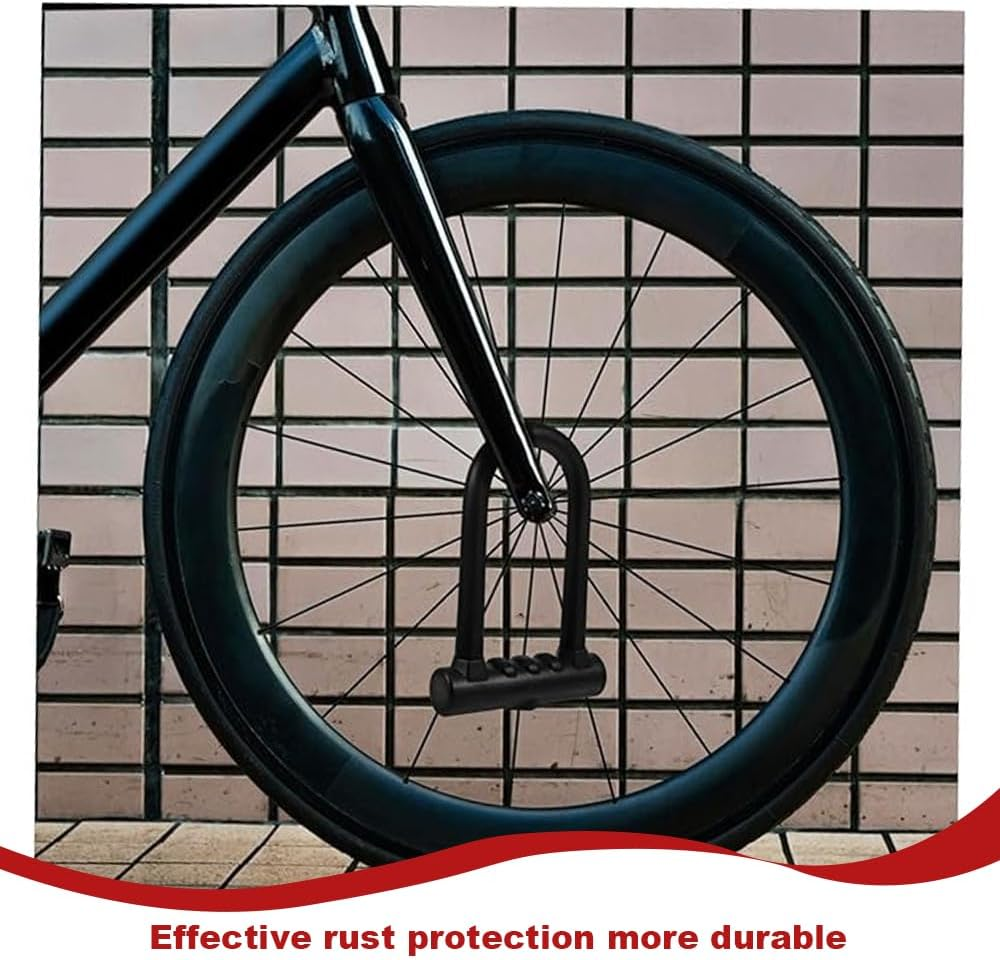 U Lock Bike, U-Lock Waterproof Anti-Theft Mountain Bike Anti-Hydraulic Shear Road Bicycle Motorcycle Lock Padlock, Bike U Lock for Bicycle, Motorcycle with Sturdy Mounting Bracket image number 5